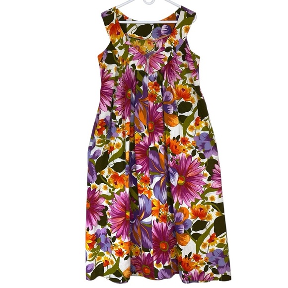 Vintage Alice Polynesian Floral Dress - Picture 2 of 9